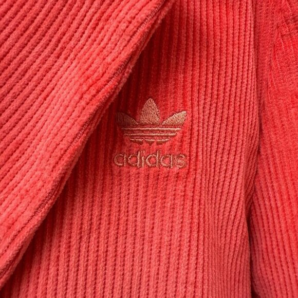 Adidas Corduroy Boyfriend Blazer Small Coral Womens Jacket Logo Oversized NWOT - Picture 6 of 16